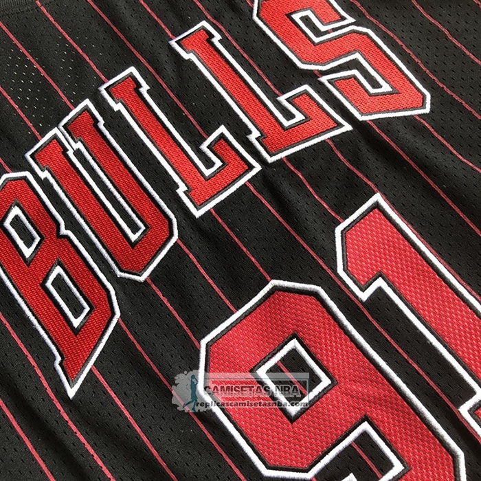 Camiseta Manga Corta Chicago Bulls Dennis Rodman NO 91 Negro